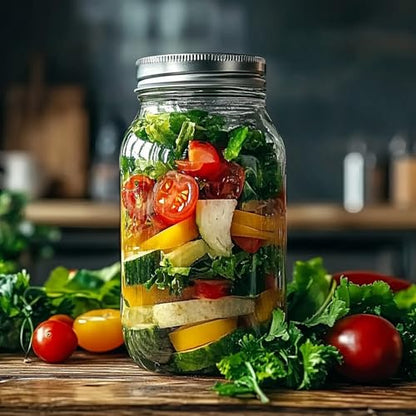 ComSaf 24 oz Mason Jars Regular Mouth 6 Pack, Tall Glass Jars with Lids | BPA-Free Materials, Canning Pickling Jam, Sauce Juice, Chunky Salsa, Large Capacity, DIY Favor - size: 24oz regular mouth 6PCS