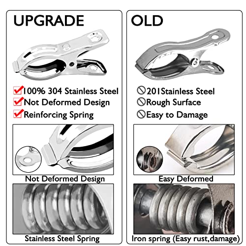 BESTEEL Upgraded 100 PCS Garden Clips, Greenhouse Clamps 100% Stainless Steel Heavy Duty Greenhuose Clips for Netting - Strong Grip to Hold Down Shade Cloth or Plant Cover on Garden Greenhouse Hoops - size: 100PCS