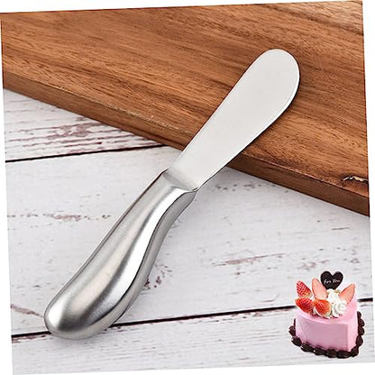 Healifty Stainless Steel Butter Spreader and Cheese Knife Rust Resistant Cream Spatulas for Cake Icing Butter Cheese Kitchen Utensil for Home Bakery and Catering Use