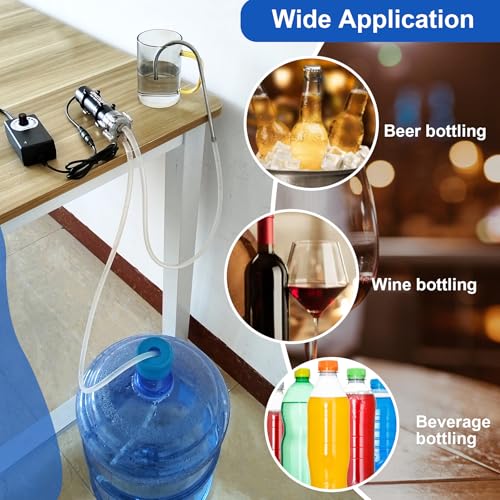 Food Grade Electric Water Transfer Pump Siphon Self-Priming Small Water Pump Kit 110-240V 2L/Min Adjustable Flow For Home Brew,Wine,Beer,Kombucha,Juice,5 Gallon Water,Coffee,Ice Makers,Aquariums - color: Ac-water Pump
