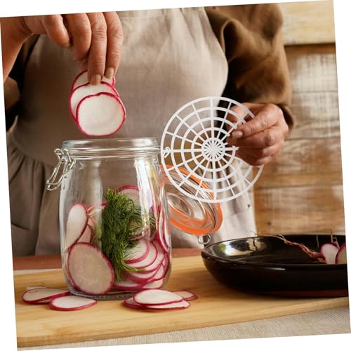 Unomor 5pcs Medium Pickle Container Press Weights for Fermenting Jars Easy to Use Vegetable Press Rack Enhancing Flavor Absorption for Kimchi Sauerkraut and Home Canning