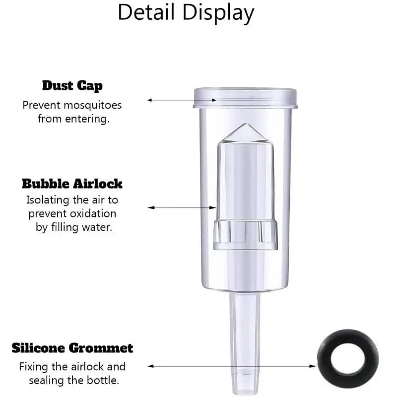 Plastic Airlock Homebrew Airlock Set with Silicone Grommets for Preserving Brewing Making Wine Fermenting Sauerkraut Kimchi(3pcs) - color: 3pcs
