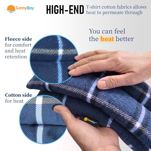 SunnyBay Microwavable Heating Pad for Neck and Shoulder, Heated Neck Wrap, Microwave Heat Pad, Weighted Beanbag Moist Hot or Cold Compress, 2.2 lbs, 26x4 Inches, Ocean Blue - color: 4x26 - Ocean Blue