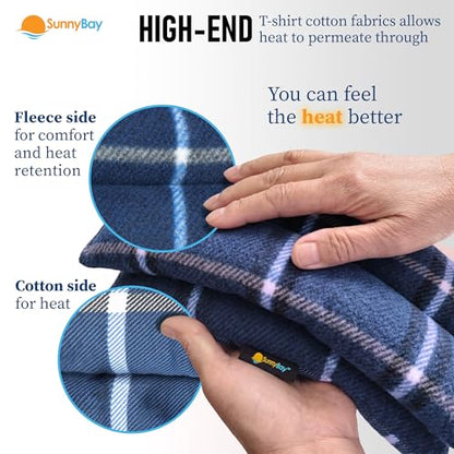 SunnyBay Microwavable Heating Pad for Neck and Shoulder, Heated Neck Wrap, Microwave Heat Pad, Weighted Beanbag Moist Hot or Cold Compress, 2.2 lbs, 26x4 Inches, Ocean Blue - color: 4x26 - Ocean Blue