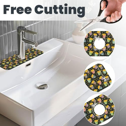 Fries Faucet Mat For Kitchen Sink, Absorbent Countertop Protector, Quick Dry Sink Splash Guard Pad, Waterproof Draining Mat 15" X 5.5" - color: Style 4
