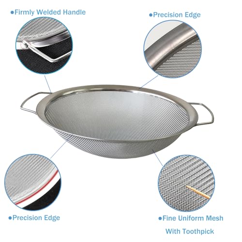 2 Pack YUEBM Stainless Steel Fine Mesh Paint Strainer Fits 5 Gallon Bucket, Filter Impurities and Protect Spray Gun, Easy to Clean and Reusable