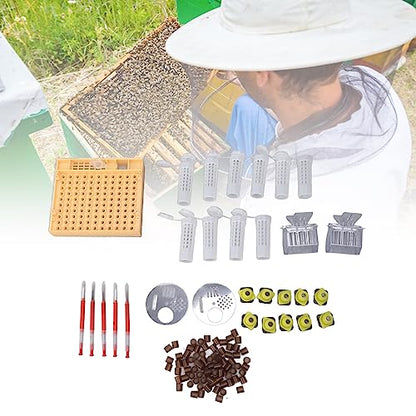 Plastic Queen Rearing System Queen Bee Rearing Grafting Kit Beekeeping Tools Supplies for Beekeepers Raising Queen Bees Durable Plastic Material 110 Cell Cups Included