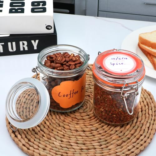 8 oz Glass Jars with Lids, 6 Pack Small Glass Jars with Airtight Lid | Overnight Oats Containers with Lids, Glass Spice Jars with Airtight Lids for Kitchen Canning, Honey, Nuts, Snacks, Jelly - size: 8oz*6-cylinder