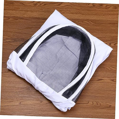 ibasenice Professional Beekeeping Suit Veil Hood Full Body Keeping Full Suit for Adults XXL White
