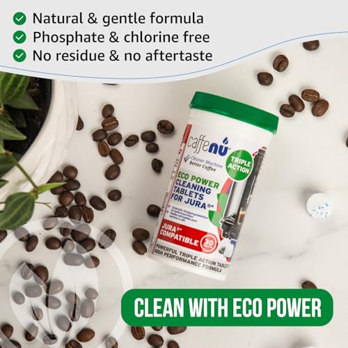 Caffenu Jura Compatible Cleaning Tablets, 30 Count, Home and Pro Machines