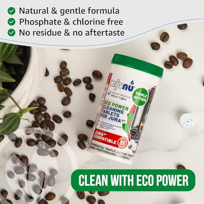 Caffenu Jura Compatible Cleaning Tablets, 30 Count, Home and Pro Machines