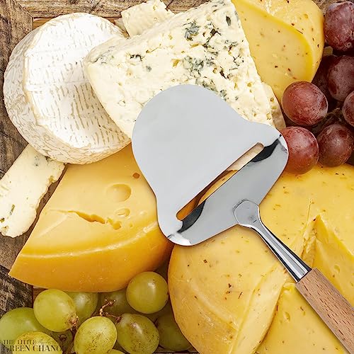 Stainless Steel Cheese Slicer Handheld - Flexible Blade Cheese Planer with Wooden Handle for Smooth, Precise Slicing —Durable, Easy-to-Clean Cutter for Block and Hard Dairy | Easy Slicing and Cutting
