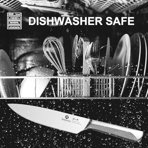 imarku Knife Set, 16Pcs Japanese Knife Set with Block & Built-in Sharpener, High Carbon Stainless Steel Kitchen Knives, Ergonomic Handle, Dishwasher Safe,Santoku Knives, Home Essentials for Gifts - color: Steel Gray