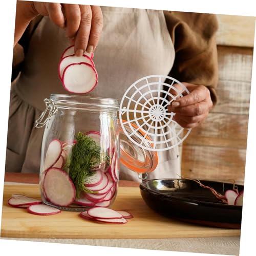 VICASKY 5pcs Round Mesh Fermenting Weights for Mason Jars Compact Pickle Press Plates for Vegetable Canning Effortless Kimchi and Sauerkraut Pressing Multifunctional Fermentation Kit for
