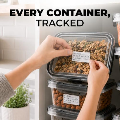 Dissolvable Food Labels, 1x2 in, 200/Roll, Canning Mason Jar Removable | Melts away in 30 seconds in water, no soaking, scrubbing, or residue, write on with pen or marker, deli cups, meal prep - size: 1x2"