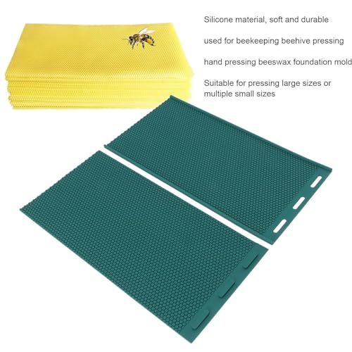 2Pcs Beehive Waxed Coated Foundation Sheet, DIY Beeswax Press Mold Light Weight Beehive Foundation Sheet for Bee Farmgarden breeding