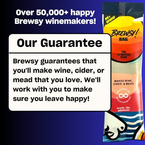 Brewsy Failproof App-Enabled Wine Yeast - 7 Ingredient Blend - Fastest Tastiest Wine Possible for Wine, Mead, Cider… (0.32 Ounce (Pack of 3) - size: 0.32 Ounce (Pack of 3)