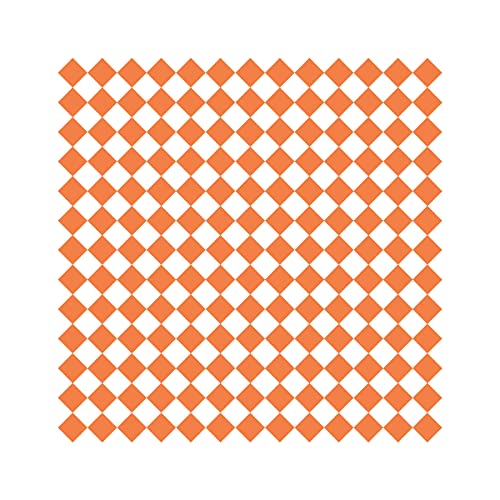 G.E.T. P-ORC-1212-W Orange Checker 12 x 12 Grease-Resistant Food Paper, White (Pack of 1000) - color: White with Orange Ink, size: 12" x 12", style: 1000 Sheets