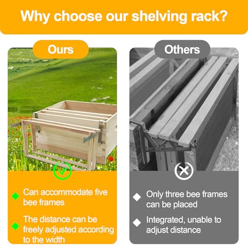 4Pcs Upgraded Beehive Frame Holder - Stainless Steel Beehive Frame Perch - 5 Full Frame Support Beekeeping Supplies Beehive Stand for Beekeeper Hive Tool