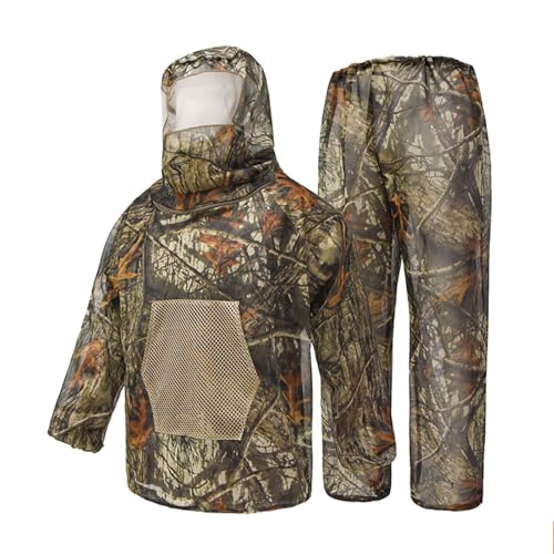 Mosquito Suits Net Bug Pants Jacket Hood Sets Ultra-fine Mesh Outdoor Fishing Hiking, Camping and Gardening - size: M/L(165CM-175CM)