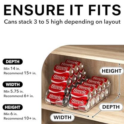 Simple Houseware Soda Can Organizer and Dispenser for Refrigerator / Pantry, Clear - size: 1 Pack, style: Standard Can
