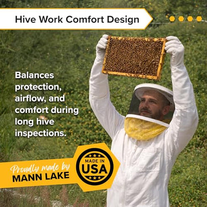 Mann Lake Alexander Veil, Cloth Binding Summer Bee Head Veil, Breathable Mesh Netting Cover, Hot Weather Beekeeping Headgear Protection for Cool, Comfortable, All Day Wear - style: String