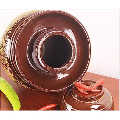 Fermentation Jar Traditional Chinese Porcelain Pickle Jar,Ceramics Fermenting Crock Kit with Water Seal Airlock Lid, Pickle Jar for Pickles Kimchi, Sauerkraut 5.5Kg - size: 5.5Kg