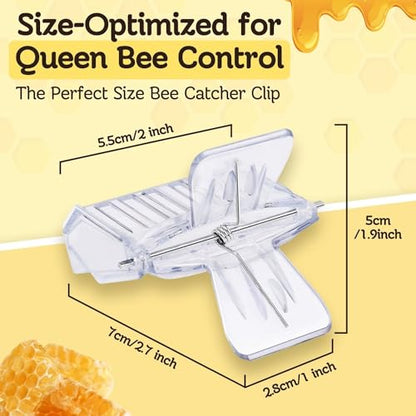 Flexzion Queen Catcher Clip (10 pcs) Transparent Plastic Cage Clips, Bee Catchers Trap Box Excluder One Hand Queen Catcher Beekeeping Tool for Beekeepers