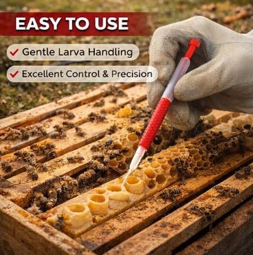 Bee Grafting Tool Set, Flexible Spring Loaded Larva Transfer Tool for Queen Rearing Beekeeping Red Plastic 10 Pack