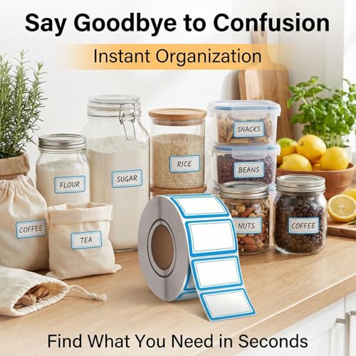 500 Pcs Premium Removable Freezer Labels - No Residue, Reusable & Waterproof Perfect for Food Storage Containers, Mason Jars, Freezer Bags & Cold Storage (Blue) - color: 500pcs- Blue