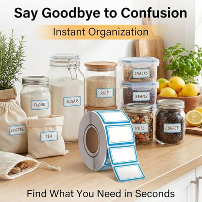 500 Pcs Premium Removable Freezer Labels - No Residue, Reusable & Waterproof Perfect for Food Storage Containers, Mason Jars, Freezer Bags & Cold Storage (Blue) - color: 500pcs- Blue