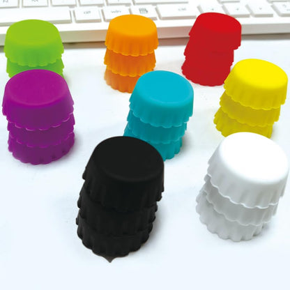 24 PCS Silicone Rubber Bottle Caps in 8 Colors – Reusable Beer, Soda & Wine Bottle Seals for Home Brewing and Kitchen Use