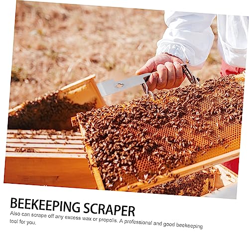 1pc Stainless Steel Beekeeping Hive Tool Lifter and Scraper Heavy Gauge Beehive Scraper for Lifting Frames and Scraping Beeswax Convenient Beekeeping Equipment for Professionals