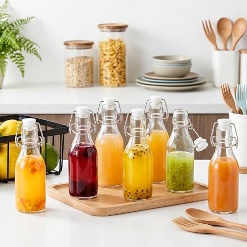 Kingrol 20 Pack 4oz Swing Top Glass Bottles, Flip Top Fermentation Bottles with Airtight Leakproof Lids, Small Glass Bottles for Vanilla Extract, Kombucha, Sauces, DIY Gifts & Wedding Favors