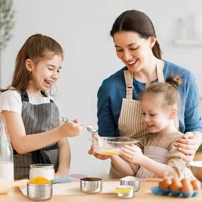 Magnetic Measuring Cups and Spoons Set, 7 Nesting Stainless Steel Measuring Cup Set with Easy to Read Markings, 7 Magnetic Measuring Spoons & 1 Leveler for Measuring Dry or Liquid Ingredients - style: C-Magnetic 15PCS