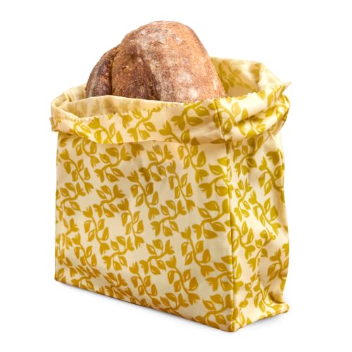 XL Beeswax Bag for Sourdough Bread, Produce & Cheese - Sustainble & Reusable Homemade Food Storage Container Made with Organic Cotton & Beeswax Liner, No Plastic - color: Floral