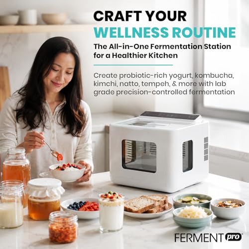 12.8L Smart Yogurt Maker Machine & Fermentation Kit, Kombucha, Kimchi, Natto, tempeh, Sourdough Maker, Temp Control 50-115°F, Timer 1 Hr -30 Day, Post-Ferment Cooling