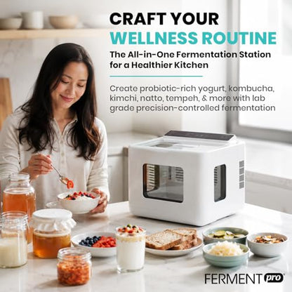 12.8L Smart Yogurt Maker Machine & Fermentation Kit, Kombucha, Kimchi, Natto, tempeh, Sourdough Maker, Temp Control 50-115°F, Timer 1 Hr -30 Day, Post-Ferment Cooling