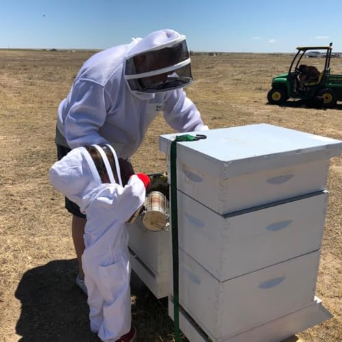 Kids Bee Suit Bee Suits for Kids Beekeeping Suit for Kids Child Bee Suit Childrens Beekeeper Bee Suit for Boy and Girl, 100% Cotton, Skin, Breathable, for Family Outdoor, Backyard, Christmas Gifts - size: for heights 56"~60"