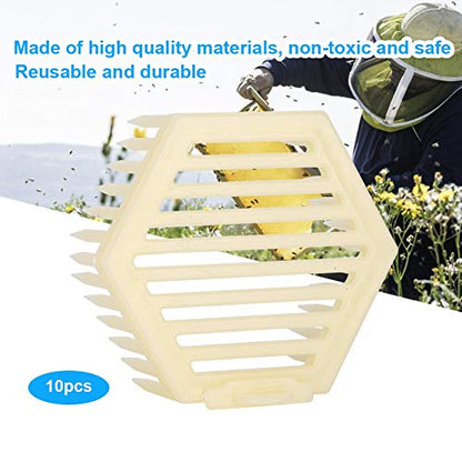 Fdit 10Pcs Plastic Beekeeping Queen Needle Type Bee Cage Queen Cage Beekeeper Tool Beekeeping Equipment