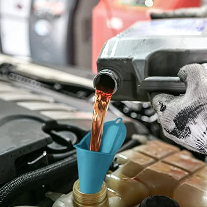 Plastic Long Neck Oil Funnels, for Filling Automotive Oil, Lubricants Engine Oils, Kerosene, Fuel, Diesel, Coolant & Other Liquids (2 Teal) - color: Teal