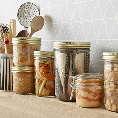 Le Parfait Familia Wiss 32oz (1L) Wide Mouth Glass Canning Jars – 4PK Made in France, Airtight 2-Piece Lid, Reusable Zero Waste & Eco-Friendly for Kitchen Storage, Meal Prep, Fermentation & Baking - color: 32oz (Set/4)