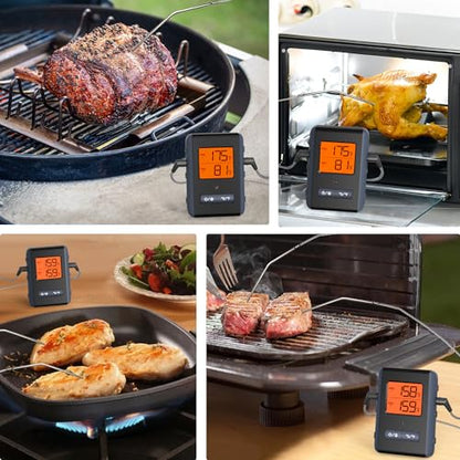 Remote Meat Thermometer Wireless, Vauno Wireless Meat Thermometer for Grilling and Smoking with Dual Meat Probe, Kitchen Timer, Digital Cooking Food Thermometer for Smoker BBQ Oven Outside Grill - style: 2 Probes
