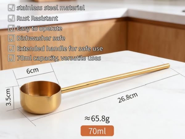 Stainless Steel Hot Oil Ladle, 2pcs Solid Oil Spoon with 10.5 inch Long Handle Pour Spout, 70ml Capacity for Kitchen Cooking Serving Soups and Drizzle Sauces Dishwasher Safe (Orange Red) - color: Orange Red