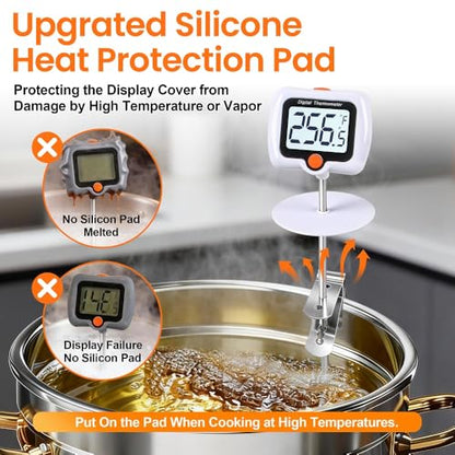 Candy Thermometer for Candy Making with Pot Clip,Best Instant Read Thermometer Digital for Cooking, Baking, Candy and Cheese Making – 10 Inch Probe, Large Rotating LCD Display, Essential Baking Tool - color: Candy Deep Fry Thermometer