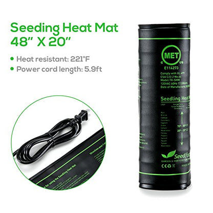 MET Certified Seedling Heat Mat, Seedfactor Waterproof Durable Germination Station Heat Mat, Warm Hydroponic Heating Pad for Indoor Home Gardening Seed Starter - size: 1 Pack-48" X 20"