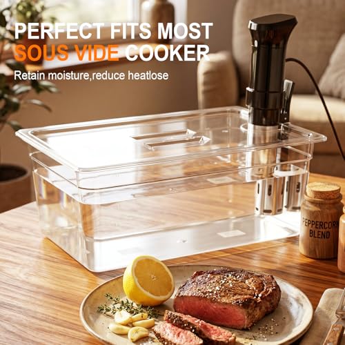 HOMENOTE Sous Vide Container 26 Quart With Lid,BPA Free Complete Accessories For Anova and Most Sous Vide Cookers,Anova Container Kit - color: Large Sous Vide Container-without accessories