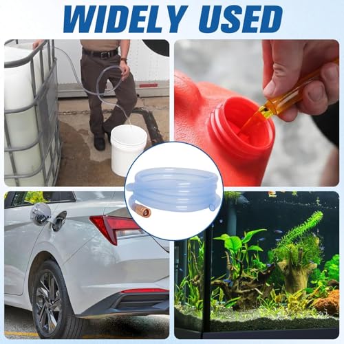 Wadoy Gas Siphon Hose Pump, Shaker Siphon for Gasoline/Fuel/Water Transfer, Safety Self Priming Hose 1/2" Valve - size: 6FT