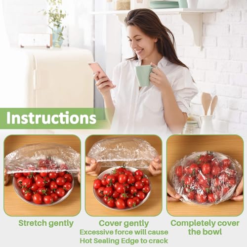 MAQIHAN 100 Bowl Covers Bread Proofing - Extra Large Plastic Wrap for Food Sourdough Bread Baking Rising Elastic Reusable Plate Covers Outdoor Food Fresh Keeping Bags Shower Cap Hair Deep Conditioning - size: Large