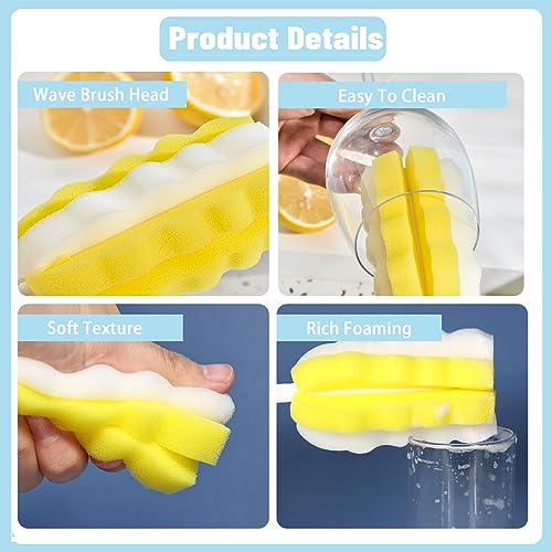 8PCS Bottle Brush Replacement Sponge Heads Environmental Protection Cup Cleaner Brush Sponge Replacement Heads Suitable for INVODA Sponge Bottle Brushes (8 Brush Heads) - color: 8 Brush Heads